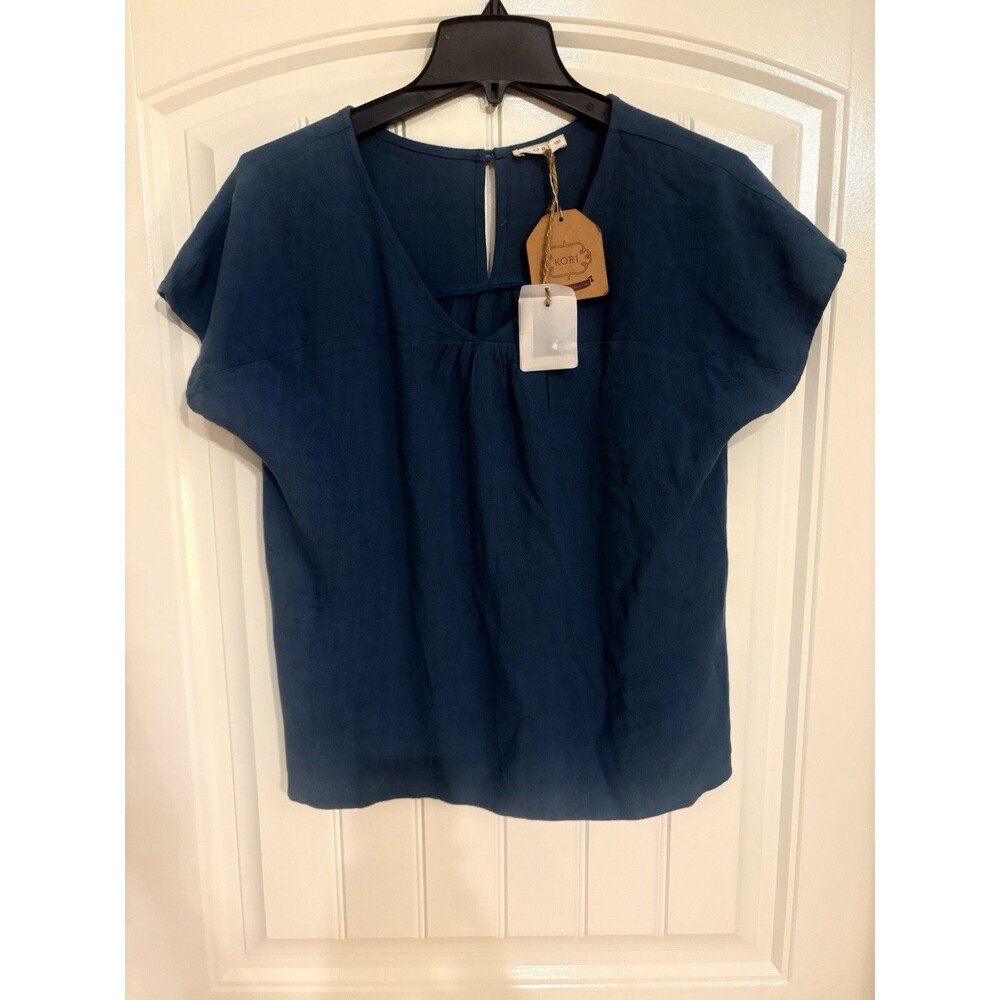 New Baltic Born Kori Etta Teal Cap Sleeve Top-Small